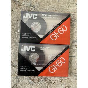 2X JVC GI 60 Type 1 Normal Blank Cassette Tape IEC I Record Audio New Sealed